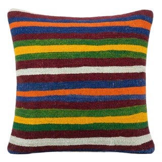 Tribal Wool Rug Pillow Cover 20'' X 20'' For Sale