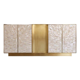 Arcana Mother-of-Pearl and Brass Sunburst Sideboard For Sale