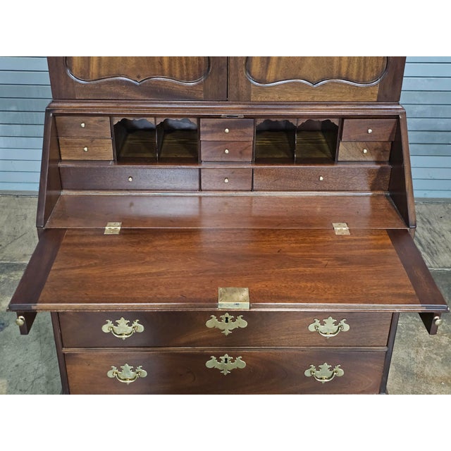 Kittinger Colonial Williamsburg Mahogany Slant Front Desk With Bookcase Cw-1 For Sale - Image 10 of 15