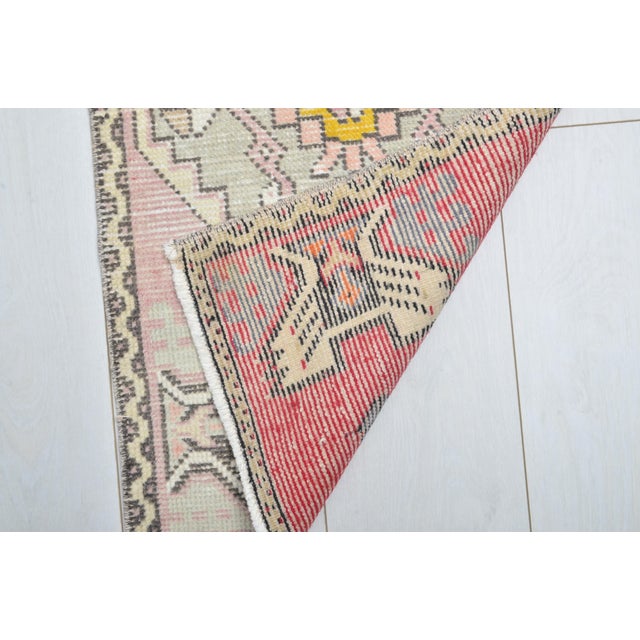 Mid 20th Century Oushak Small Bohamian Carpet For Sale - Image 4 of 5