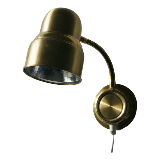 Vintage Swedish Brass Wall Lamp by Ewå Belysning, 1960s For Sale