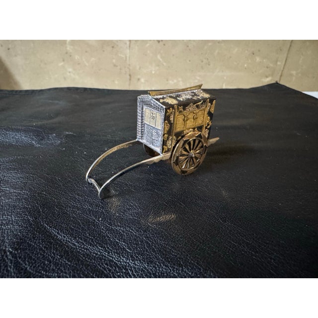 1920s Japanese Sterling Rickshaw Salt & Pepper Shakers For Sale - Image 10 of 12