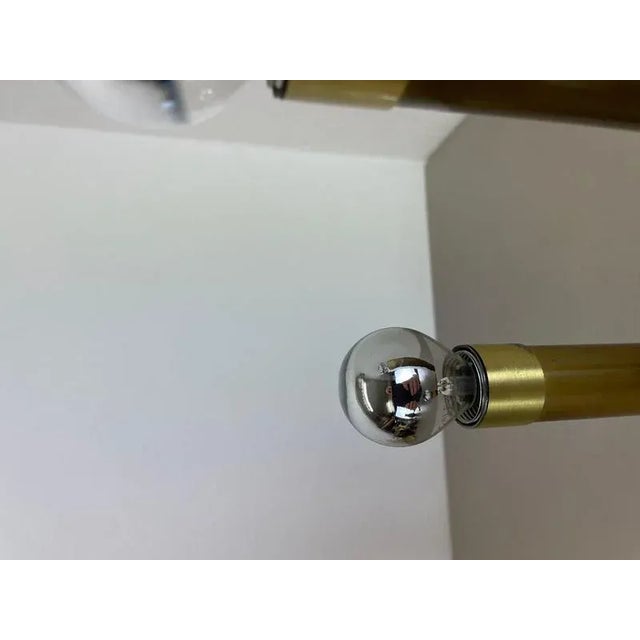 Space Age Italian Brass Atomic Ceiling Light by Gio Ponti, Italy, 1970s For Sale - Image 9 of 18