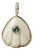 Shell Pendant With Emerald, Diamonds & 14k Gold For Sale