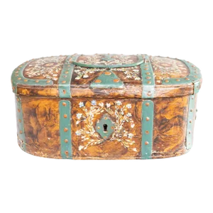 19th Century Swedish Allmoge Folk Art Bentwood Chest Trunk