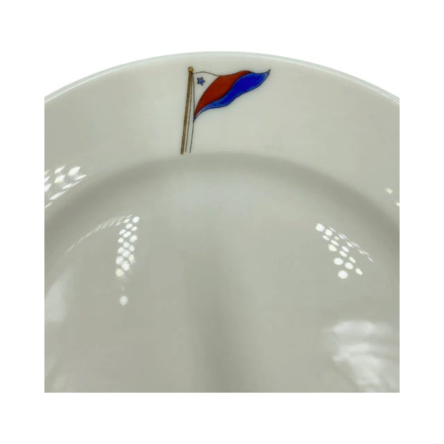 Ceramic Vintage New York Yacht Club Nautical Burgee Flag Plate For Sale - Image 7 of 13