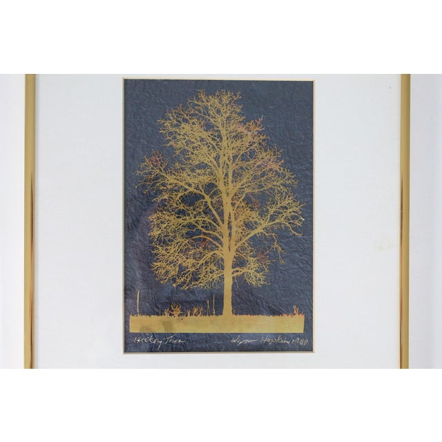 Copper 1980's Framed Etched Copper Foliage Art Wall Hangings S/3 For Sale - Image 8 of 11