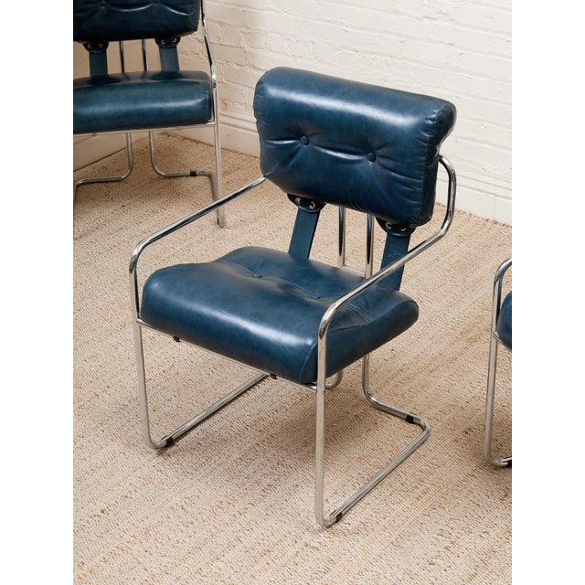 Cerulean Mid 20th Century Tucroma Armchair Attributed to Guido Faleschini for Mariani For Sale - Image 8 of 11