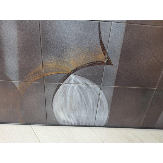 Informal Painted Ceramic Tile Panel by Claudio Monotti for Studio Deruta, 1960s For Sale - Image 9 of 11