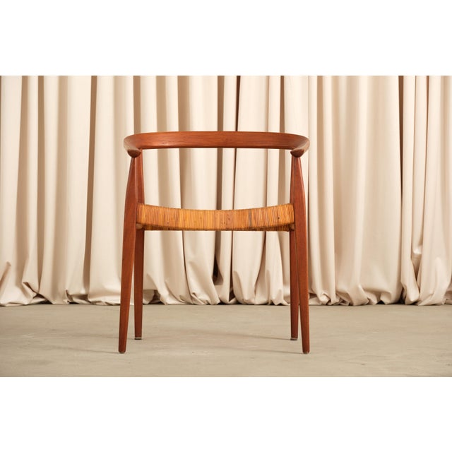 Nanna Ditzel Model 113 armchair for Poul Kolds Savværk, Denmark 1955. Solid oak frame, original handwoven cane seat. One...