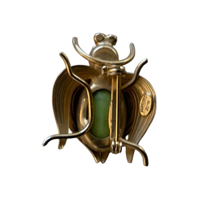 Traditional Vintage Alice Caviness Bug Insect Brooch With Glass and Crystal For Sale - Image 3 of 7