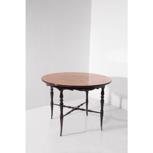 Italian Chiavarino Table with Inlaid Wood, 1950 For Sale - Image 10 of 10
