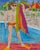 Contemporary "Towel Man" Figurative Abstract Poolside Swimmer, Aqua Culture Series by Marc Foster Grant For Sale - Image 3 of 7