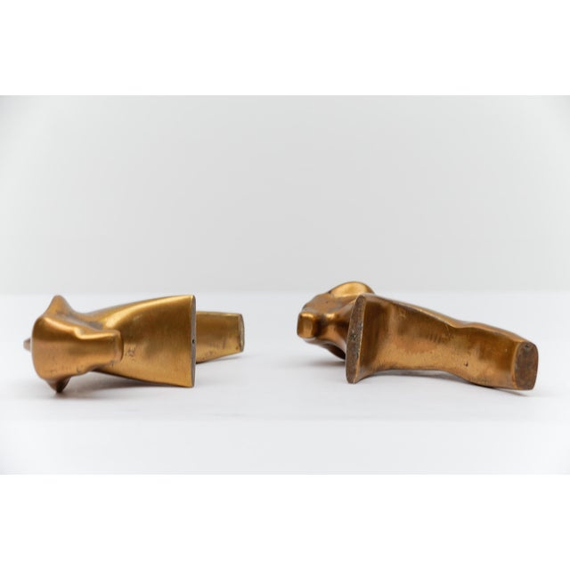 Mid-Century Modern Brass Bull Bookends, 1960s, Set of 2 For Sale - Image 12 of 14