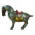 Vintage Chinese Turquoise Blue Flower Cloisonné Enamel Horse Statue For Sale