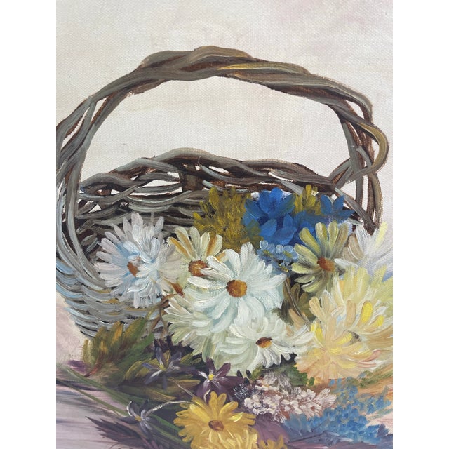 Vintage Still Life Floral Painting in Frame For Sale In Dallas - Image 6 of 9