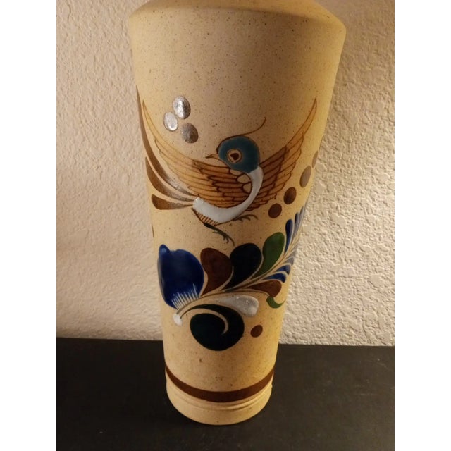 Folk Art 1990s New Tonala Mexican Folk Art Tall Decorative Vase For Sale - Image 3 of 6