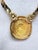 1970s Christian Dior 1970s Gold‑Tone Necklace With Black Enamel & Crystal Pendant For Sale - Image 5 of 8