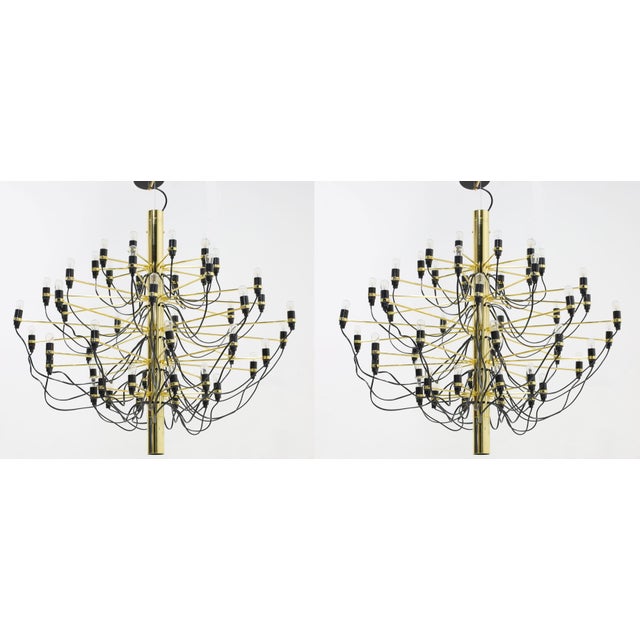 Gold Gino Sarfatti for Flos 2097/50 Chandelier, Pair Available, Price Is Per Item For Sale - Image 8 of 9