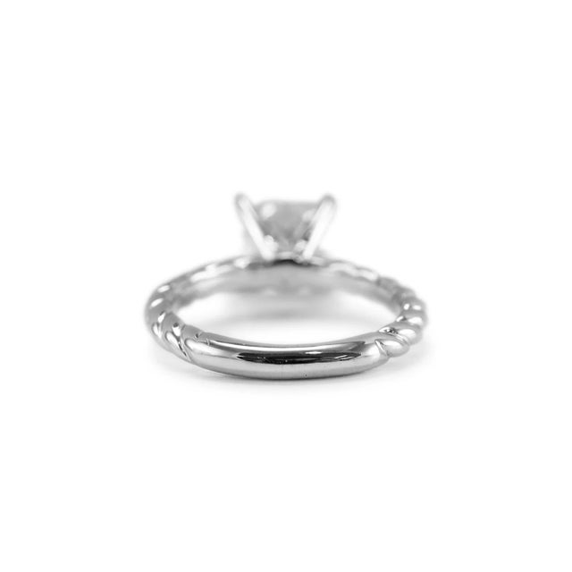 White 14k White Gold 1.50ct Princess Cut Lab Grown Diamond Solitaire Engagement Ring, Size 4.25 For Sale - Image 8 of 8