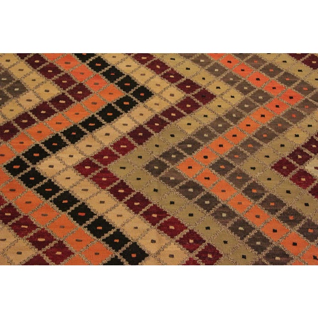 Abstract 1990s Bohemian Kilim Tan Beige Wool Rug - 5'5" X 6'10" For Sale - Image 3 of 7