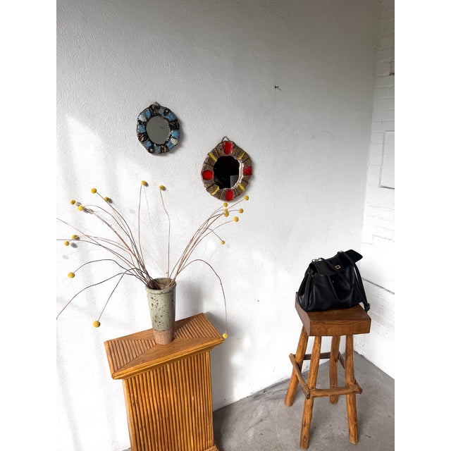 Vintage Ceramic Mirrors, 1950, Set of 2 For Sale - Image 11 of 18