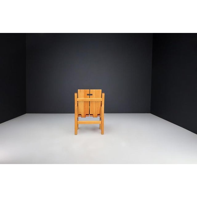 Mid-Century Modern Elm Armchair with Green Velvet Upholstery, France, 1970s For Sale - Image 10 of 13