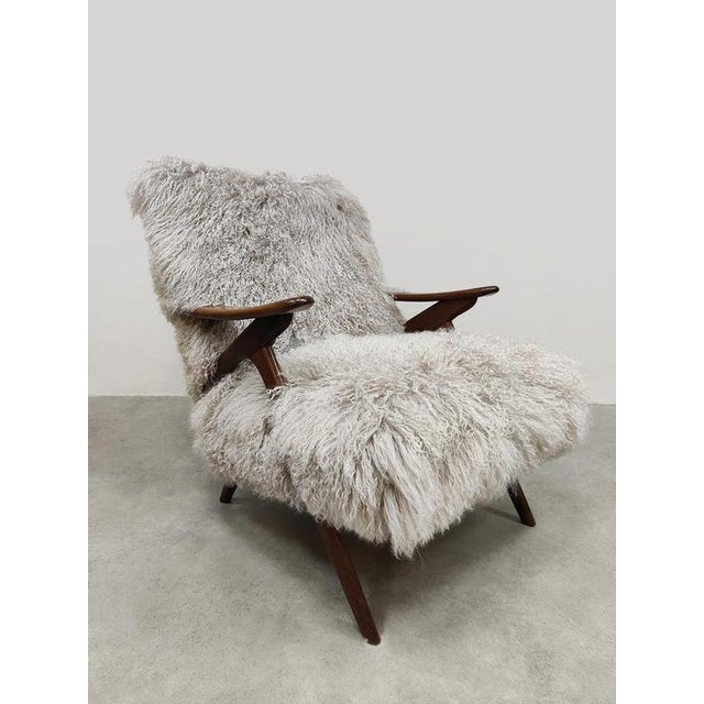Vintage Scandinavian Sheepskin Armchair, 1970s For Sale - Image 4 of 7