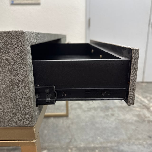 Jamie Young Kain Faux Shagreen Console Table For Sale - Image 9 of 12