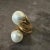 Exquisite Gilded Sterling Silver and Natural Pearl Italian Ring This hand-crafted, sculptured ring from the 21st century...