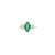 Modern Natural Marquise Emerald & Diamond Three-Stone Engagement Ring Size 5 in 18k Gold For Sale - Image 3 of 14
