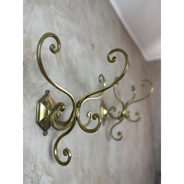 Antique Brass Coat Hooks, 1900, Set of 2 For Sale - Image 4 of 13
