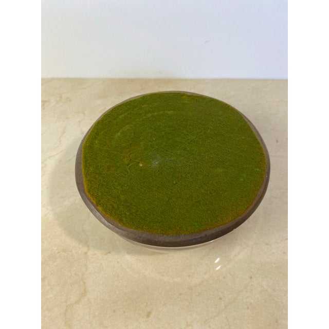 Tan Vintage Resin Dome Paperweight With Natural Crystal Specimen Inclusion For Sale - Image 8 of 10