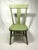 American Americana Folk Art Small Green Fiddleback Solid Wood Chair For Sale - Image 3 of 10