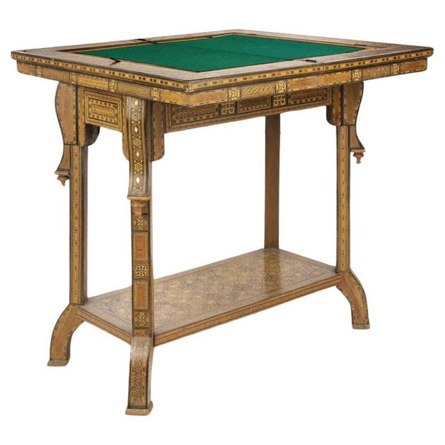 Vintage Wood Game Table with Inlaid Design, Italy, Early 20th Century For Sale - Image 9 of 9