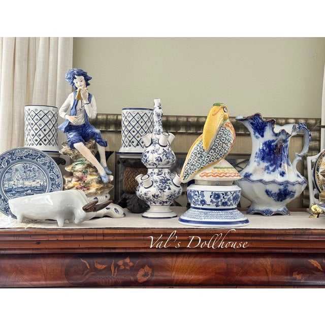 Made in Italy Mid-Century Delft Style Tulipiere For Sale - Image 12 of 13