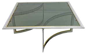 Mid-Century Modern Brass & Chrome Coffee Table, 1970s