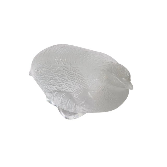 Vintage Lalique Paris Quail Art Glass Sculpture For Sale