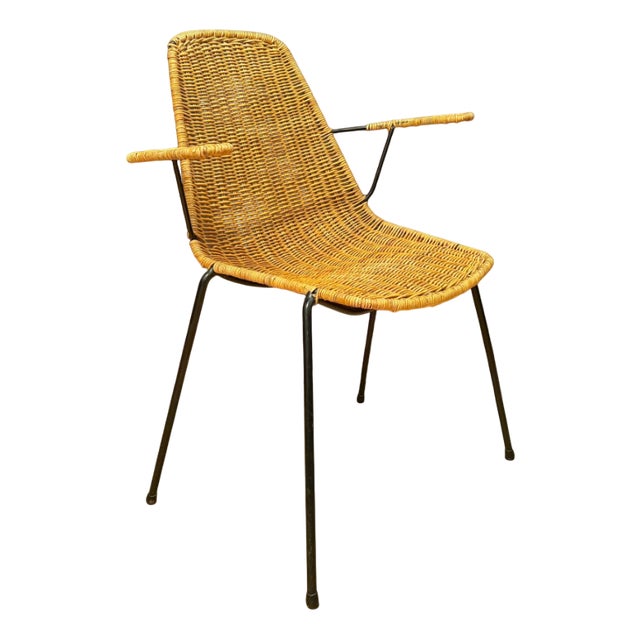 Chair with Armrests attributed to Gian Franco Legler, Italy, 1950s For Sale