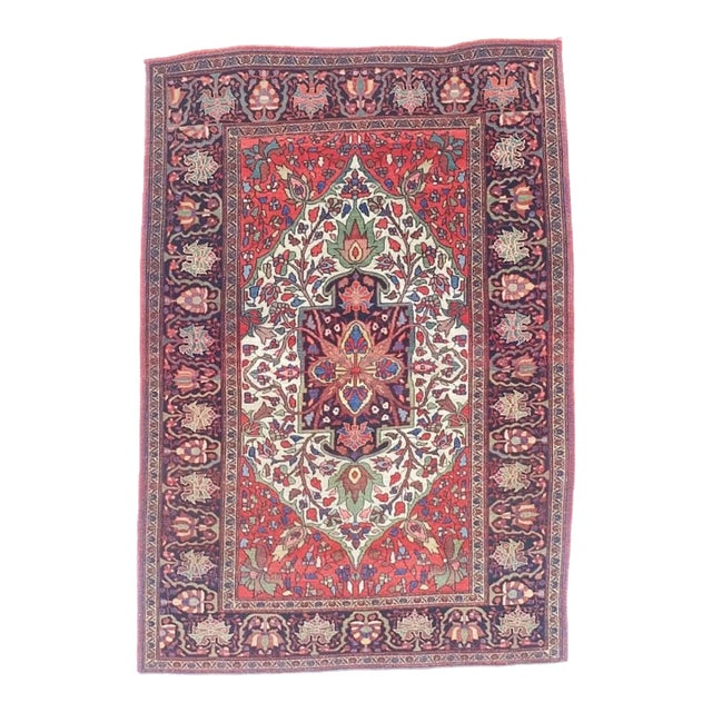 Antique Persian Farahan Sarouk Rug 3'5" X 4’10" For Sale