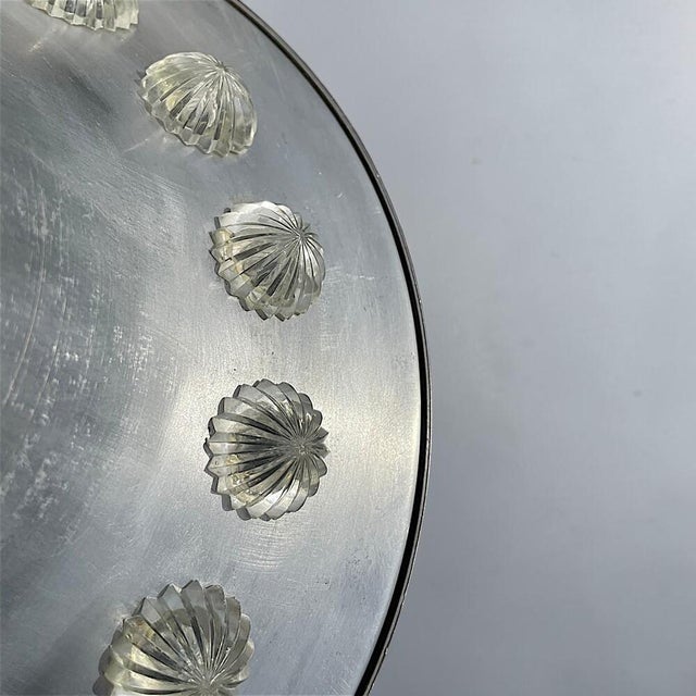 Mid-Century Modern Space Age Silver Aluminium Trumpet Hanging Lamp with Crystal Glass Diffuser, 1960s For Sale - Image 13 of 16