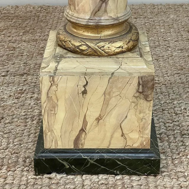19th Century French Louis XVI Faux Marble Pedestal For Sale - Image 11 of 12