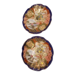 1950s Gilcee Porcelain Japanese Tea Saucers- a Pair