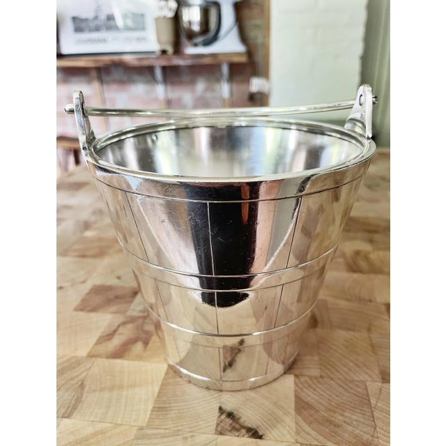 1910s 1914 Silver Plated Ice Bucket From the Cunard Steamship Line For Sale - Image 5 of 8