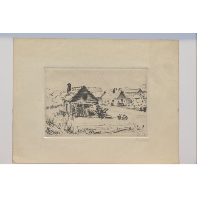 Village Scene, Etching, Ernst Krantz, Circa 1925 For Sale - Image 6 of 6