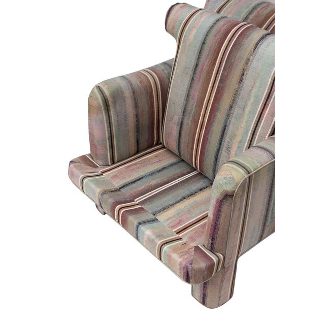 Parsons Style Armchair With Ottoman For Sale - Image 11 of 12
