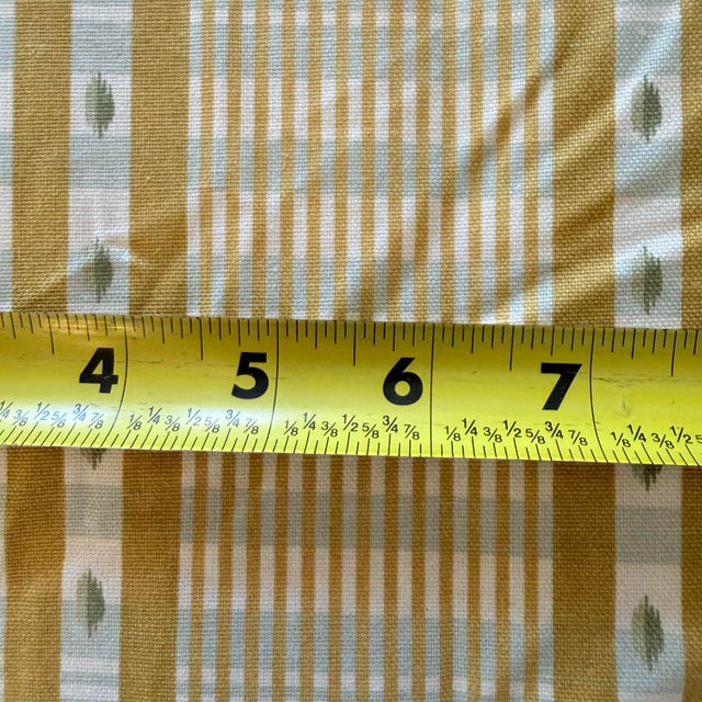 Late 20th Century P Kaufmann Muted Earth Tone Leaf Striped Geometric Fabric, 3.5 Yds For Sale - Image 5 of 9