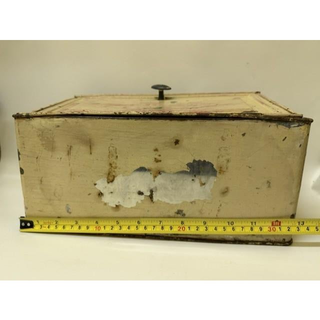 Mid 20th Century Primitive American Metal Bread Box With Original Green Under-Patina For Sale - Image 10 of 12