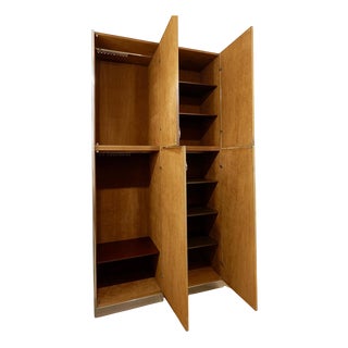 Wardrobes in Brown Suede and Metal by Guido Faleschini, 1960s, Set of 2 For Sale