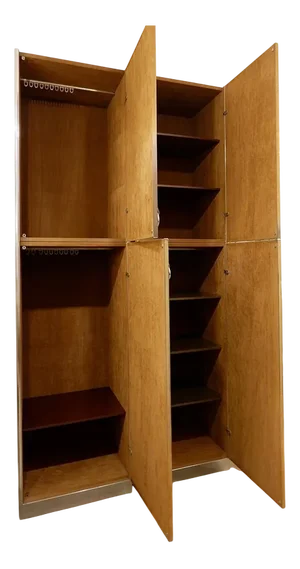 Wardrobes in Brown Suede and Metal by Guido Faleschini, 1960s, Set of 2
